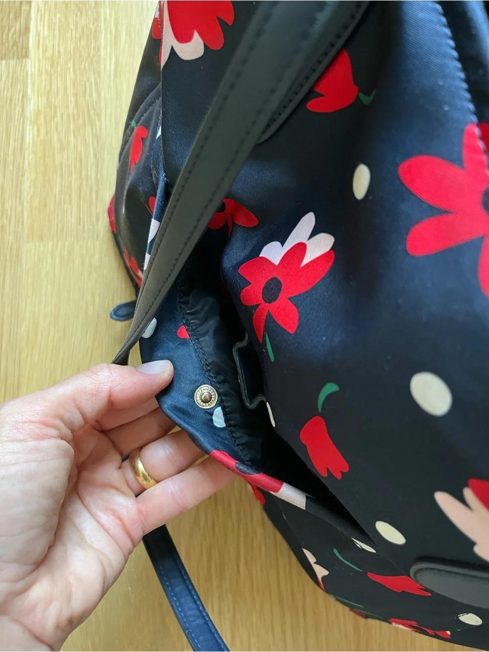 kate spade Black Floral & Polka Dot Tote